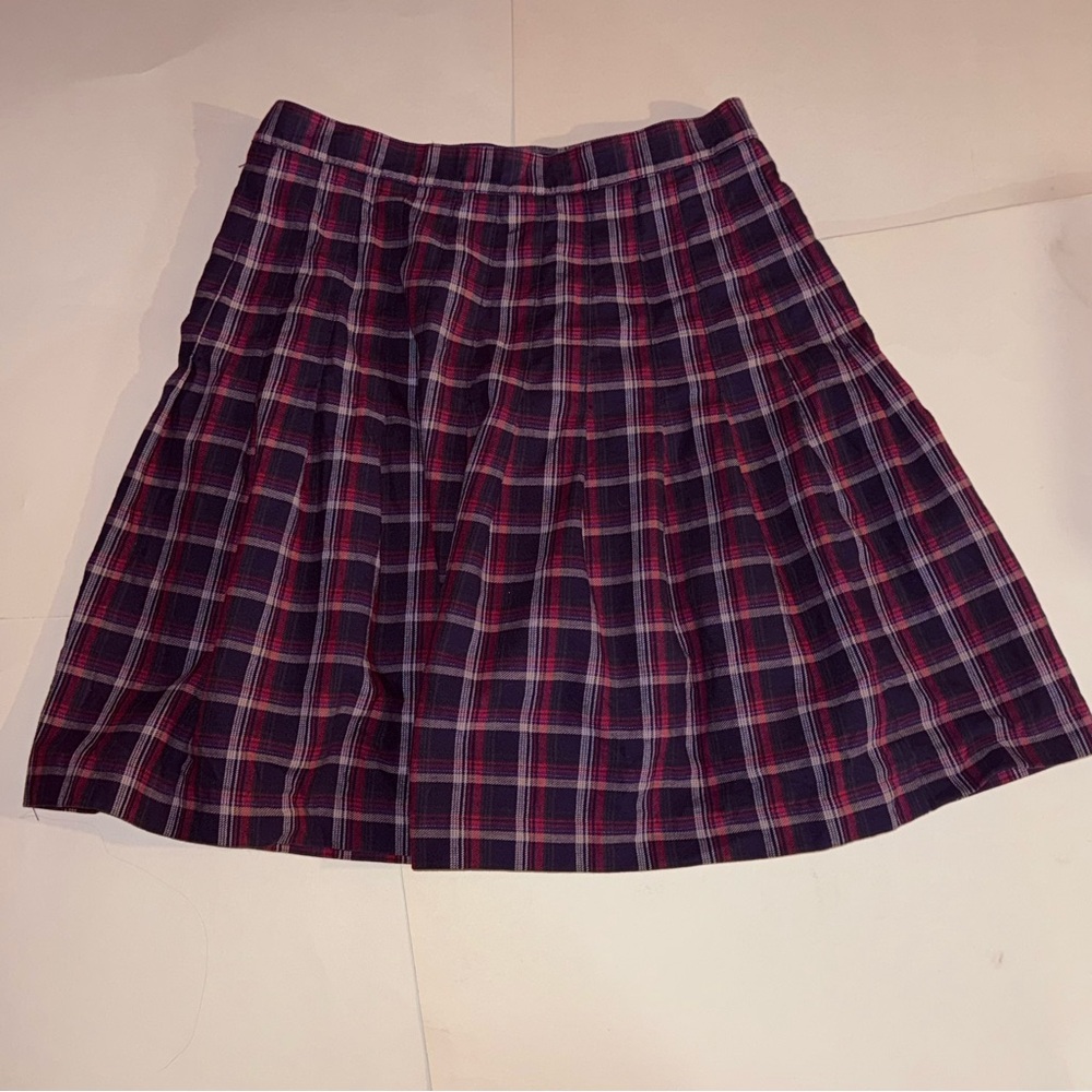 VTG 80s Palmetto’s Purple Plaid Pleated Skirt 
13 Junior 25” waist preppy goth